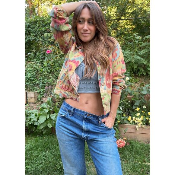 Vintage Wrangler Cropped Raw Edge Hem Straight Leg Jeans - Picture 10 of 11